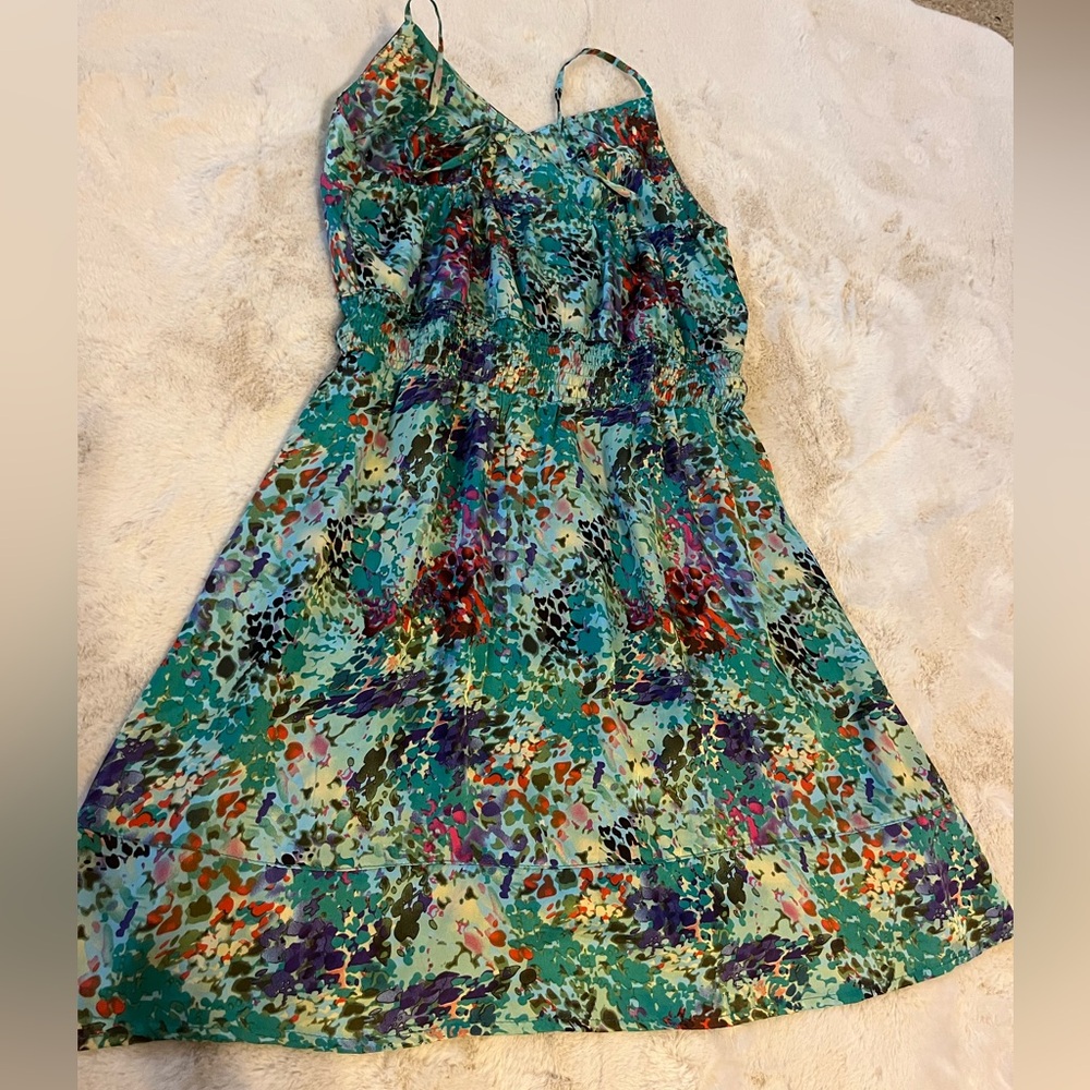 Vintage Havana turquoise silky type light dress